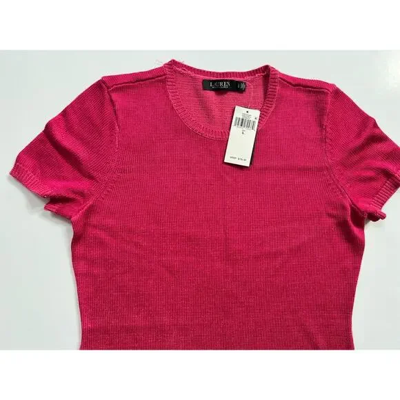 Lauren Ralph Lauren Women's Dip-Dyed Short Sleeve Jersey Dress Size L NWT - Picture 5 of 12